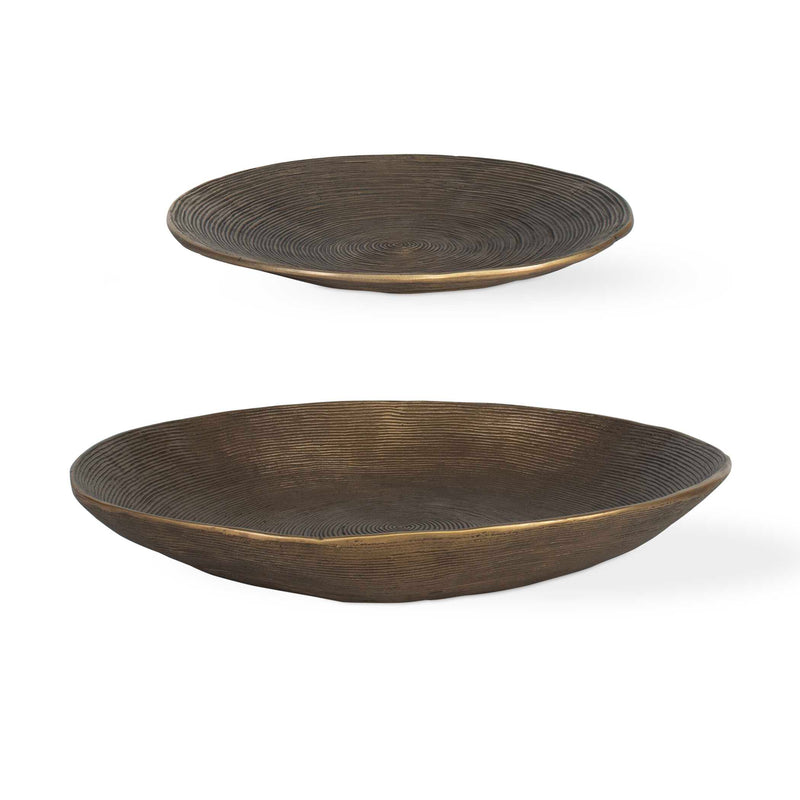 Uttermost 18255 Stratum Round Brass Bowls Set/2