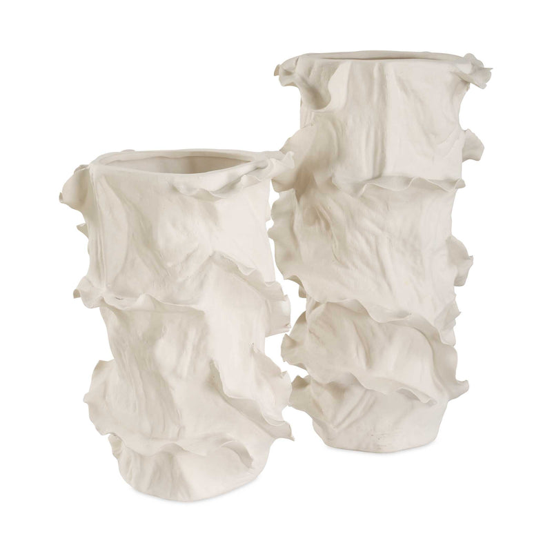 Uttermost 18268 Ripple Crest White Vases Set/2