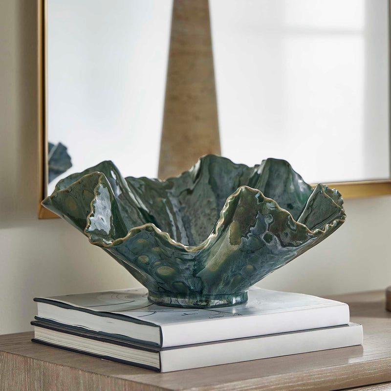 Uttermost 18252 Verdant Bloom Emerald Outdoor Bowl
