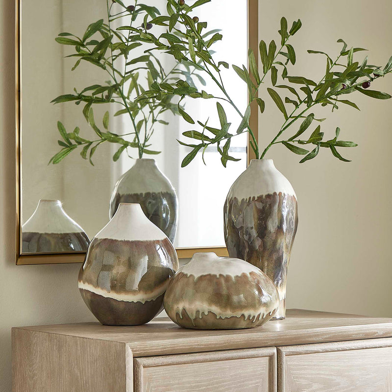 Uttermost 18283 Earthflow Glazed Outdoor Vases Set/3