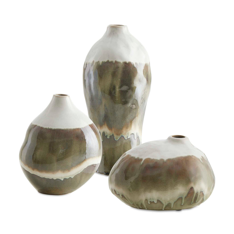 Uttermost 18283 Earthflow Glazed Outdoor Vases Set/3