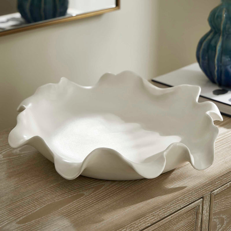 Uttermost 18286 Wave Crest White Outdoor Bowl