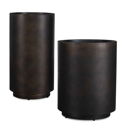 Uttermost 18276 Volcan Matte Bronze Outdoor Planters Set/2
