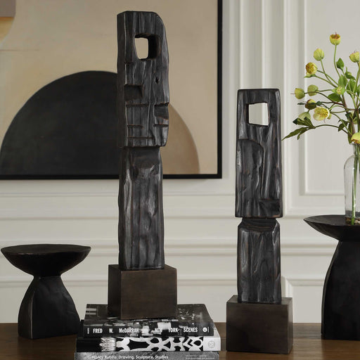 Uttermost 18282 Cipher Black Wood Totems Set/2