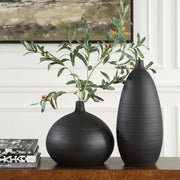 Uttermost 18277 Bower Black Vases Set/2