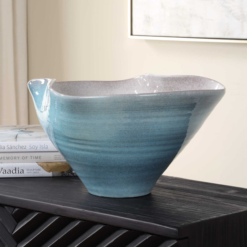 Uttermost 18278 Blue Crest Ceramic Bowl