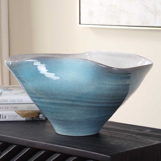 Uttermost 18278 Blue Crest Ceramic Bowl