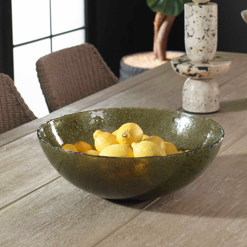 Uttermost 18306 Veridian Shimmer Earthy Glass Bowl