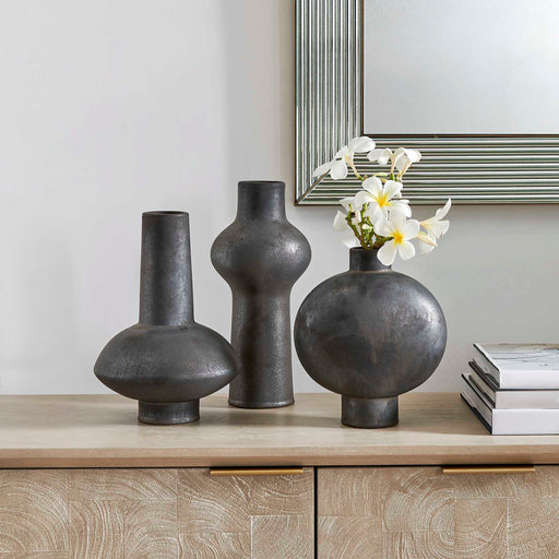 Uttermost 18304 Charcoal Bloom Indoor-Outdoor Vases Set/3