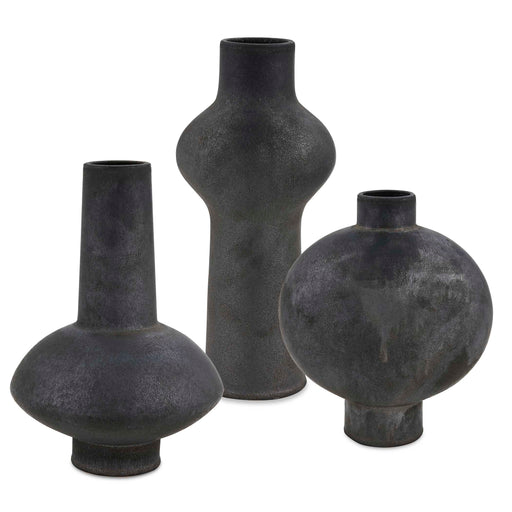 Uttermost 18304 Charcoal Bloom Indoor-Outdoor Vases Set/3