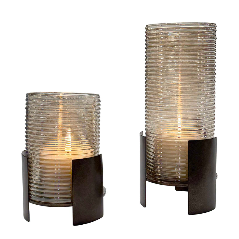 Uttermost 18312 Fluted Fire Cylinder Candleholders Set/2