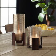 Uttermost 18312 Fluted Fire Cylinder Candleholders Set/2