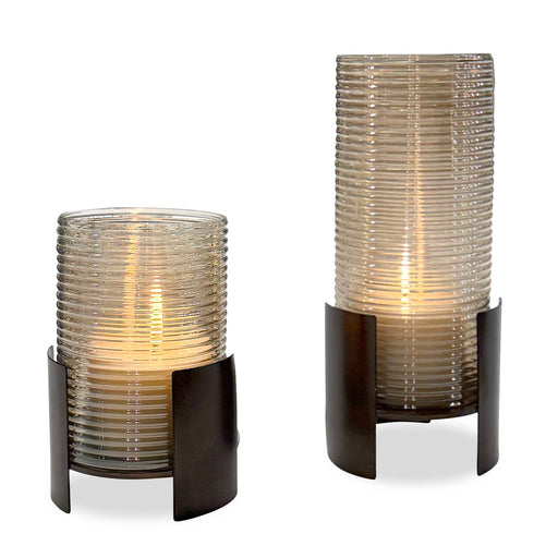 Uttermost 18312 Fluted Fire Cylinder Candleholders Set/2