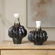 Uttermost 18313 Umbrian White & Brown Gourd Vases Set/2