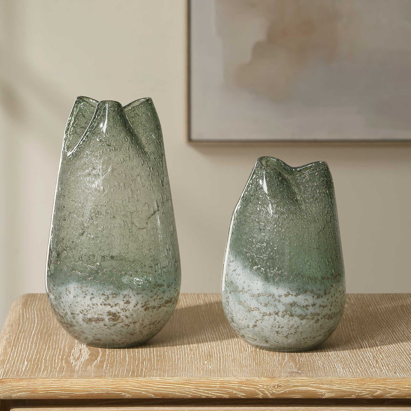 Uttermost 18318 Chianti Seeded Glass Vases Set/2