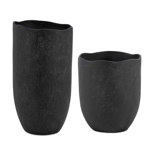 Uttermost 18324 Komorebi Indoor-Outdoor Black Vases Set/2