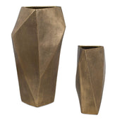 Uttermost 18310 GeoForm Indoor-Outdoor Brass Vases Set/2