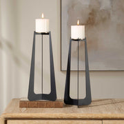 Uttermost 18315 Columnar Black Candleholders Set/2