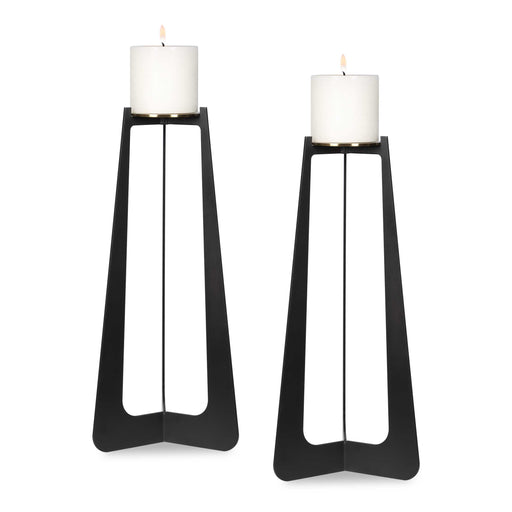 Uttermost 18315 Columnar Black Candleholders Set/2