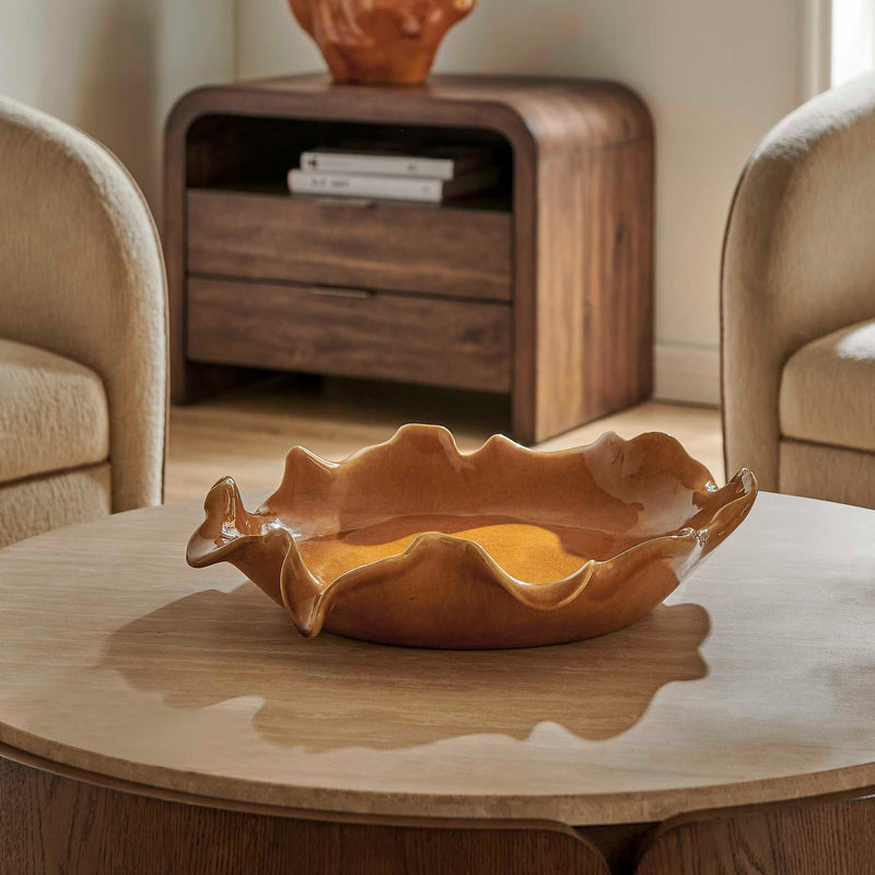 Uttermost Golden Crest Ruffle Indoor-Outdoor Bowl
