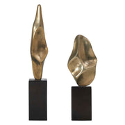 Uttermost Fluid Geometry Gold Sculptures Set/2