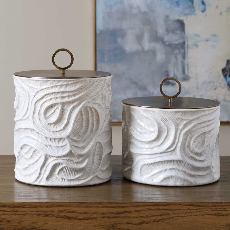 Uttermost Ivory Tide Indoor-Outdoor Canisters Set/2