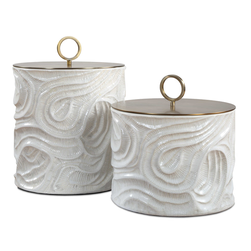 Uttermost Ivory Tide Indoor-Outdoor Canisters, Set/2