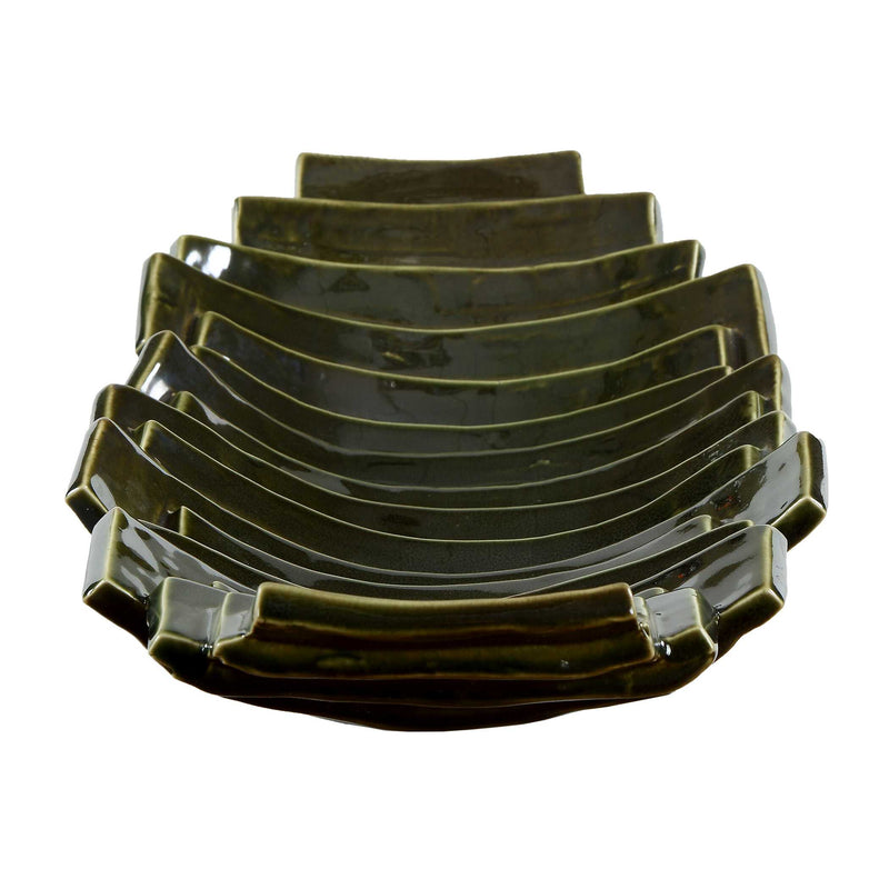 Uttermost Harbor Ridge Olive Green Bowl