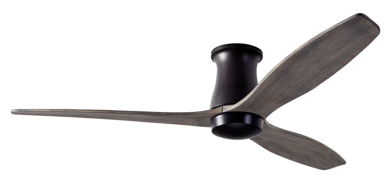 Modern Fan Company Arbor Flush DC 54-inch dark bronze hugger ceiling fan with graywash blades and remote control