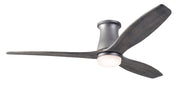 Modern Fan Company Arbor Flush DC LED 54-inch graphite hugger ceiling fan with graywash blades and remote control