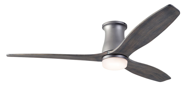Modern Fan Company Arbor Flush DC LED 54-inch graphite hugger ceiling fan with graywash blades and remote control