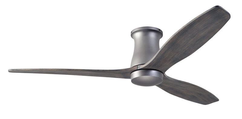 Modern Fan Company Arbor Flush DC 54-inch graphite ceiling fan with graywash blades and remote control, modern hugger fan
