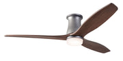 Modern Fan Company Arbor Flush DC LED 54-inch graphite hugger ceiling fan with mahogany blades and remote control