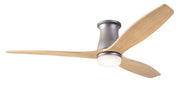 Modern Fan Company Arbor Flush DC LED 54-inch graphite hugger ceiling fan with maple blades and remote control