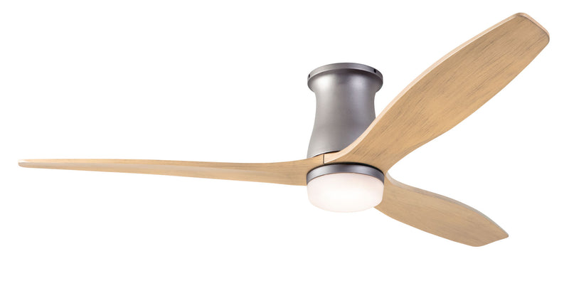 Modern Fan Company Arbor Flush DC LED 54-inch graphite hugger ceiling fan with maple blades and remote control