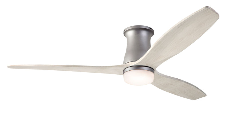 Modern Fan Company Arbor Flush DC LED 54-inch graphite hugger ceiling fan with whitewash blades and remote control