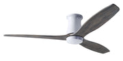 Modern Fan Company Arbor Flush DC 54-inch gloss white hugger ceiling fan with graywash blades and remote control