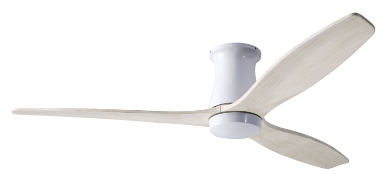 Modern Fan Company Arbor Flush DC 54" Gloss White Ceiling Fan with Whitewash Blades and Remote - ALCOVE LIGHTING