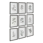 Uttermost 41617 Farmhouse Florals Framed Prints Set/9