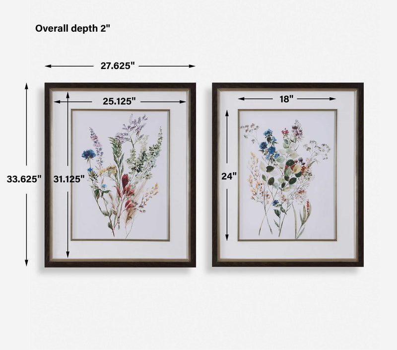Uttermost 32341 Delicate Flowers Framed Prints Set/2