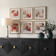 Uttermost 32340 Fresh Start Red Abstract Prints Set/6