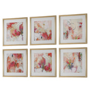 Uttermost 32340 Fresh Start Red Abstract Prints Set/6