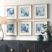 Uttermost 32354 Fresh Start Blue Abstract Prints Set/6