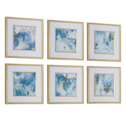 Uttermost 32354 Fresh Start Blue Abstract Prints Set/6