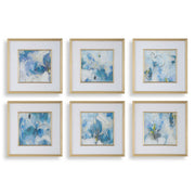 Uttermost 32354 Fresh Start Blue Abstract Prints Set/6
