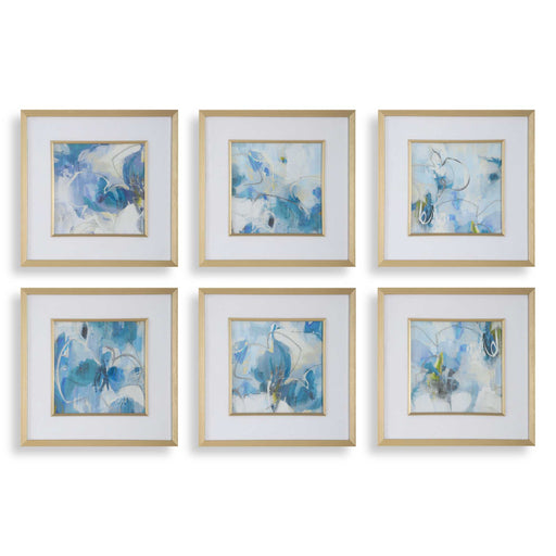 Uttermost 32354 Fresh Start Blue Abstract Prints Set/6