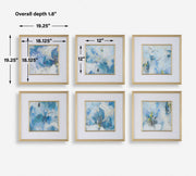 Uttermost 32354 Fresh Start Blue Abstract Prints Set/6