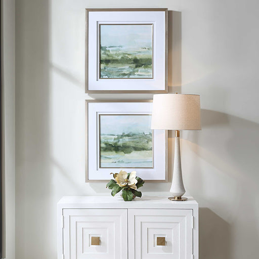 Uttermost 32356 Soft Sage Abstract Landscape Prints Set/2