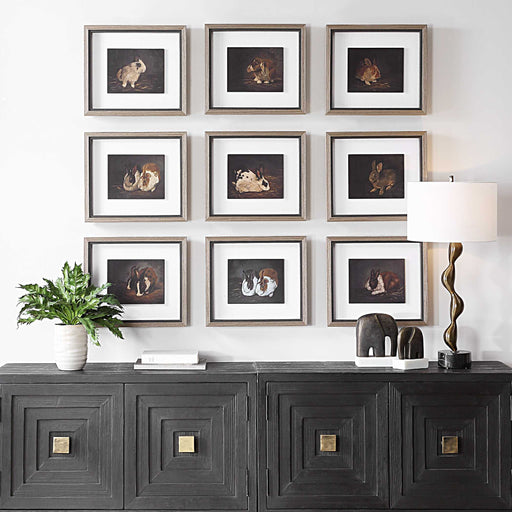 Uttermost 32386 Resting Bunny Framed Prints Set/9