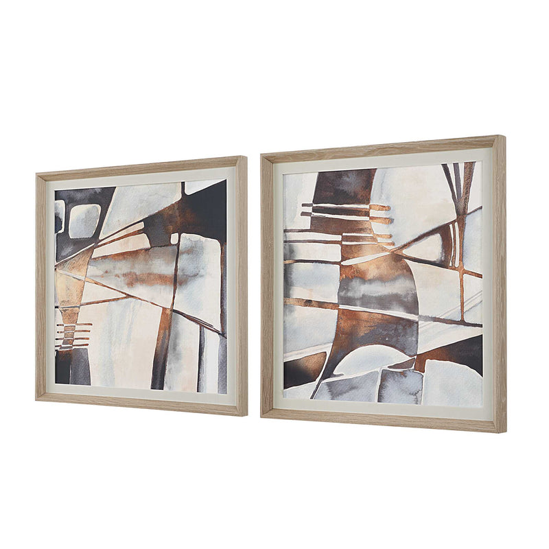 Uttermost 32390 Vetrina Framed Abstract Prints Set/2